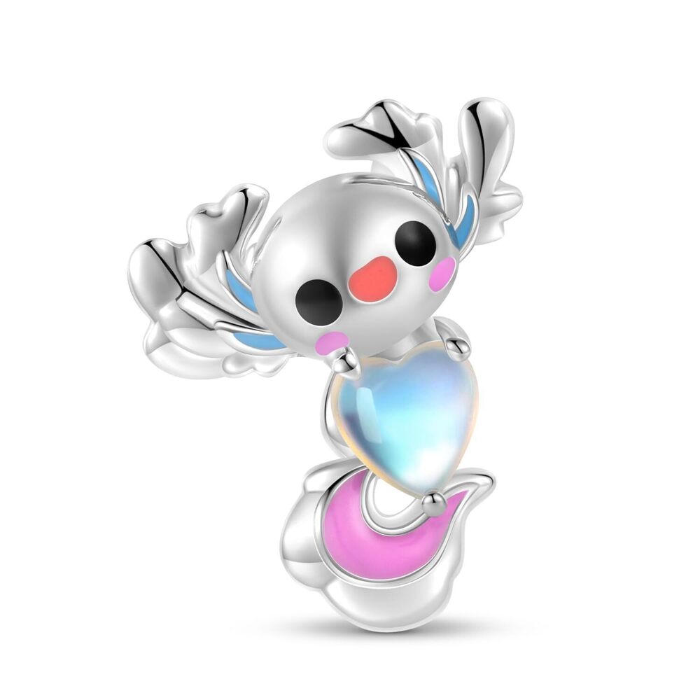 8292 925 Sterling Silver Moonlight Stone Animal Pendant Charms